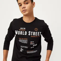 max Boys Relaxed Fit Typography Printed Pure Cotton Casual T-shirt-picture-35