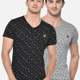 VIMAL JONNEY Men Pack Of 2 Printed Round Neck T-shirts-image-93