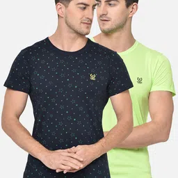 VIMAL JONNEY Men Pack of 2 Printed Round Neck T-shirts-image-79