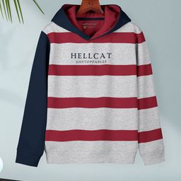 HELLCAT Boys Colourblocked Hooded Cotton Pullover-picture-57