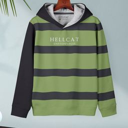 HELLCAT Boys Colourblocked Hooded Cotton Pullover-14