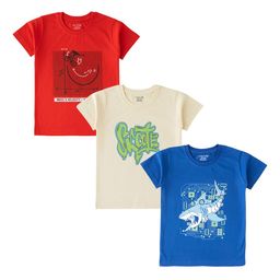 Luke & Lilly Boys Pack Of 3 Printed Cotton T-shirt-picture-17