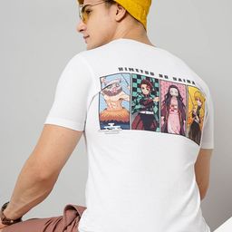 Celio Demon Slayer Typography Printed Cotton T-shirt-image-59