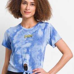 Globus Women Blue & White Tie and Dye T-shirt-image-0