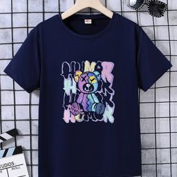 StyleCast Boys Navy Blue Graphic Printed Regular T-shirt-image-121