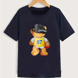 StyleCast Boys Navy Blue Graphic Printed Short Sleeves T-shirt-image-26