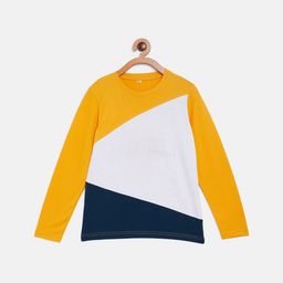 LILCLAN - BY THE DRY STATE Boys Yellow & White Colourblocked T-shirt-image-77