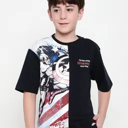 Octave Boys Captain America Printed Colourblocked T-shirt-image-98