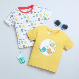 BUMZEE Girls Pack Of 2 Printed Cotton Casual T-shirts-image-82