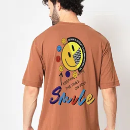 Imsa Moda Typography Printed Cotton Oversized Longline T-shirt-image-52