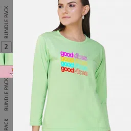CHOZI Pack Of 2 Typography Printed Cotton T-shirt-picture-26