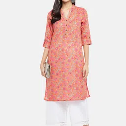 RANGMANCH BY PANTALOONS Women Peach-Coloured Floral Printed Kurta-34