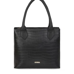 Fastrack Black Textured PU Oversized Structured Shoulder Bag-picture-41