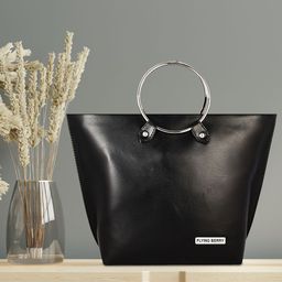 FLYING BERRY Black Solid Tote Bag-image-80