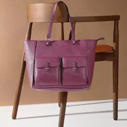 Accessorize Synthetic Leather Textured Structured Dana Tote Bag-13