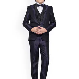 Jeetethnics Boys Purple 4-Piece Single-Breasted Suit-picture-15