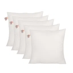 Home-The best is for you Set of 5 White Square Microfibre Filled Vacuum Packed Cushion-11