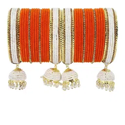 ZULKA Set Of 32 Cubic Zirconia-Studded & Beaded Bangles-picture-4