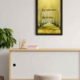 eCraftIndia Yellow & Black Motivational Quotes Printed Framed Wall Art-image-83