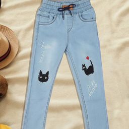 A-Okay Boys High-Rise Acid Wash Light Fade Embroidered Stretchable Jeans-image-35