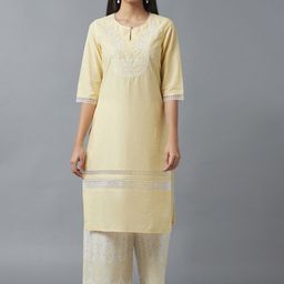 W Women Straight Cotton Kurta-image-88