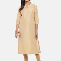 RANGMANCH BY PANTALOONS Women Gold-Toned Thread Work Kurta-picture-19