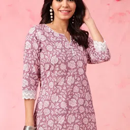Anouk Ethnic Motifs Printed Pure Cotton Straight Kurti-16