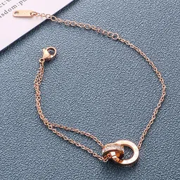 Jewels Galaxy Rose Gold-Plated Cubic Zirconia Studded Wraparound Bracelet-54