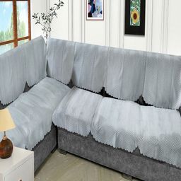 Fashion Throw Grey Velvet Sofa Cover-image-98
