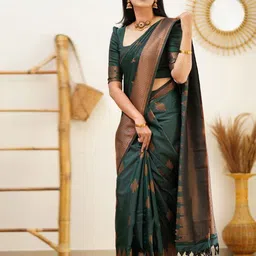 Visit Wear Woven Design Zari Pure Silk Banarasi Saree-picture-28
