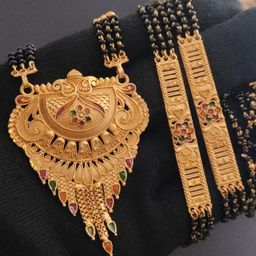 niva fashion Gold-Plated Brass Artificial Beads Mangalsutra-picture-19