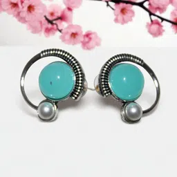 Jolly Faces Pearls Studded Circular Shaped Studs-picture-4