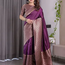 ALMAARI FASHION Woven Design Zari Pure Silk Banarasi Saree-picture-12
