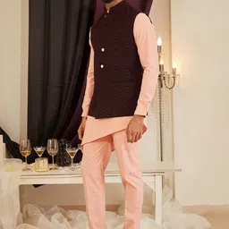 MR BUTTON Printed Mandarin Collar Nehru Jacket image 3