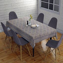 Sun Rise Peach-Coloured Anti-Skid 6-Seater Table Cover-39