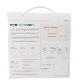 My Milestones Set Of 2 3 In 1 Muslin Swaddle Wrapper image 5