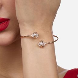 Zaveri Pearls Rose Gold-Plated Cubic Zirconia Kada Bracelet-35