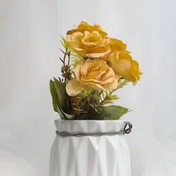 Art Street White Ribbed Ceramic FlowerVases-39
