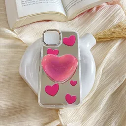 CASE CREATION Women iPhone 14 Plus Heart Resin Back Case Mobile Accessories-image-86
