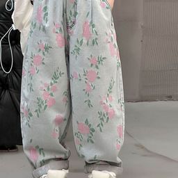LULU & SKY Girls Floral Printed Trousers-image-105