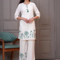 KALINI Embroidered Tunic With Trousers Co-Ords-image-12