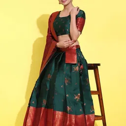 Payu Semi-Stitched Lehenga & Unstitched Blouse With Dupatta-picture-42