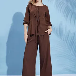Fashfun Tie-Up Peplum Top & Trouser-image-6