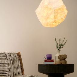 FIG Sky Pendant Off White & Black Textured Abstract Shaped Ceiling Lamp-picture-15