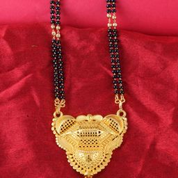 MEENAZ Gold-Plated & Beaded Long Chain Mangalsutra-image-77