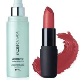 FACES CANADA Set of Weightless Matte Lipstick-Peach Candy & Ultime Pro Makeup Fixer-8