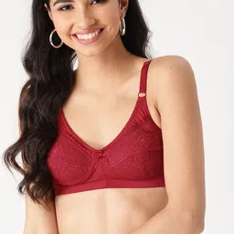 DressBerry Maroon Lace Non-Wired Non-Padded Everyday Bra DB-BH-BRA-007D-45