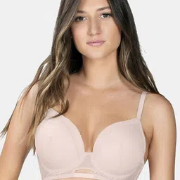 PARFAIT Plus Size Beige Mesh Underwired Lightly Padded Everyday Bra A1601-5