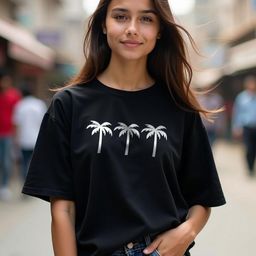 TOGS & TERRE Women Graphic Printed Round Neck Oversized Cotton T-shirt-picture-39