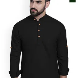 univibe Selection Of 2 Mandarin Collar Pure Cotton Straight Kurtas-image-55